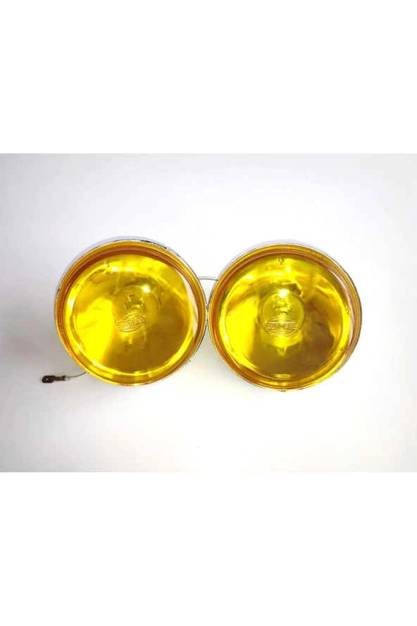 2 Adet Yuvarlak Sis Farı 10 Cm H3 Ampullü Sarı Cam 12v 55w