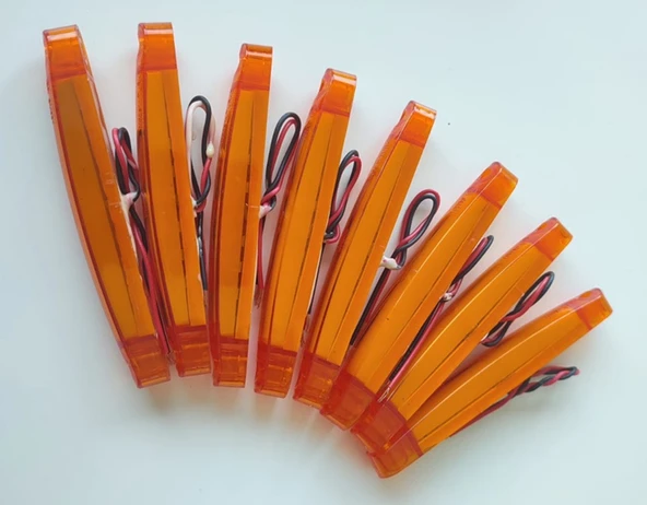 12 Adet Neon Parmak Led Lamba Slim Model Turuncu 12-24 Volt - Resim 3