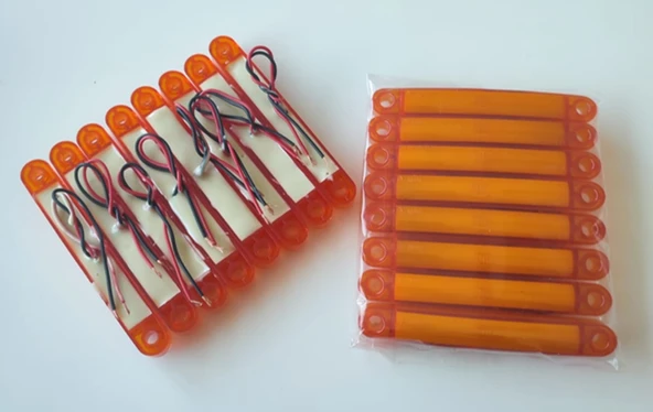 12 Adet Neon Parmak Led Lamba Slim Model Turuncu 12-24 Volt - Resim 2