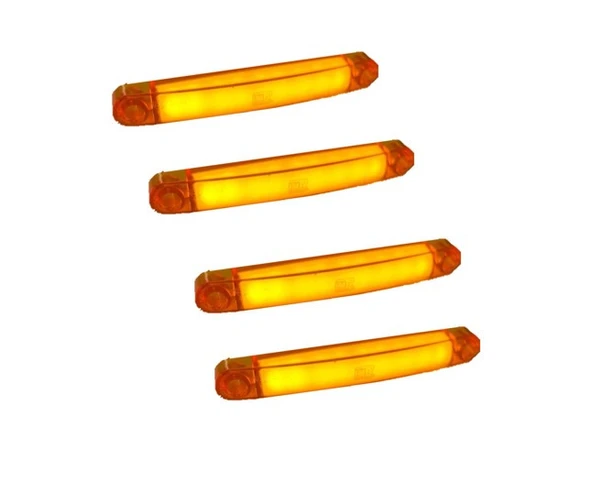 4 Adet Neon Parmak Led Lamba Slim Model Turuncu 12-24 Volt