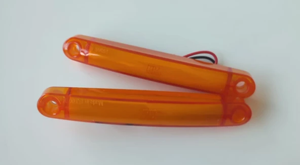 2 Adet Neon Parmak Led Lamba Slim Model Turuncu 12-24 Volt - Resim 2