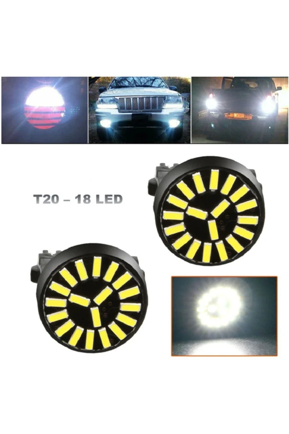 T20 Tek Duy 18 Smd Beyaz Renk Led Ampul 2'li Paket