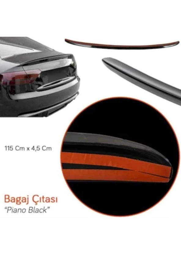 Bagaj Üstü Spoiler Bagaj Çıtası 115 Cm Piano Balck