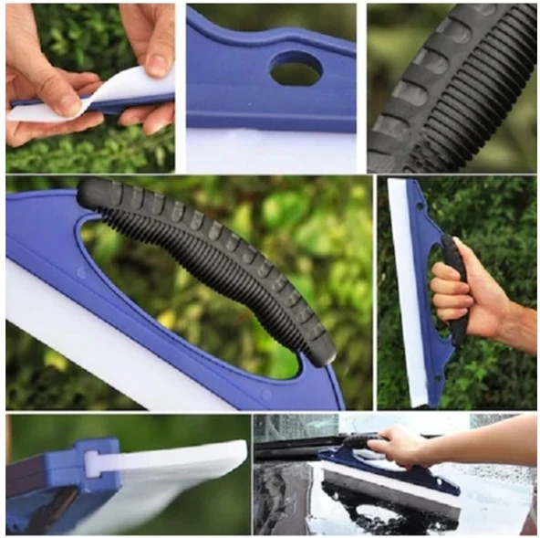 Araç Oto Cam Sil Çekçek Kurulama Aparatı Silikonlu - 2