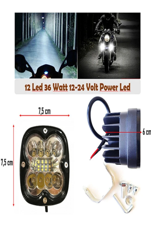 2 Adet 12 Led Projektör Sis Farı Araba Lamba Off Road Jeep Suv Motosiklet 12-24 Volt