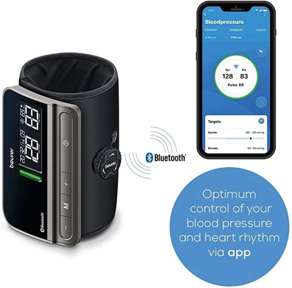 Beurer BM 81 Easylock Üst Koldan Tansiyon Ölçme Cihazı Bluetooth Özellikli Kolay Kullanımlı - 6