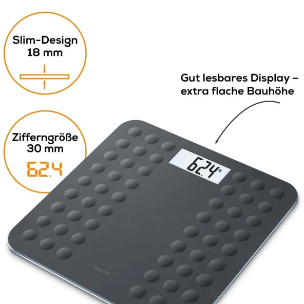 Beurer GS 300 Dijital Cam Tartı Silikon Yüzey - 5