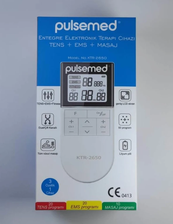 Pulsemed KTR-2650 Tens Cihazı Masaj-Ems-Tens İşlevli Şarjedilebilir Pil ve Saklama Kutulu - 3