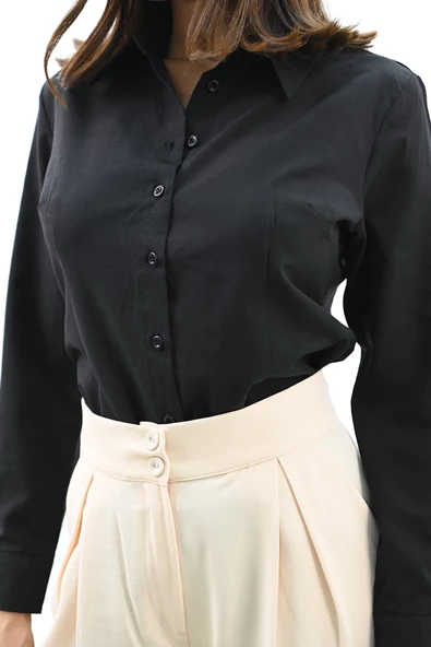 Kadın Klasik Uzun Kol Gömlek 1668-24 - 11