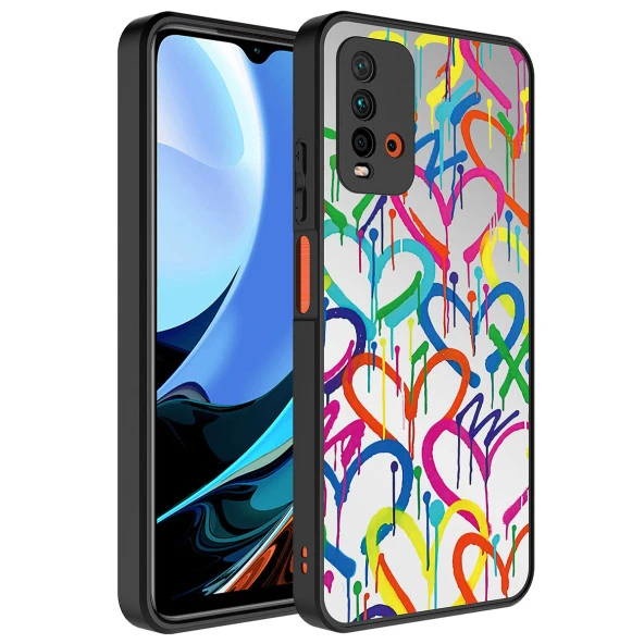 Xiaomi Redmi 9T Kılıf Aynalı Desenli Kamera Korumalı Parlak Renkli Sert Kapak (Mirror)