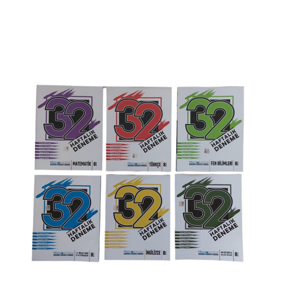 PRUVA AKADEMİ 8.SINIF 32 HAFTALIK DENEME 6 KİTAP SET