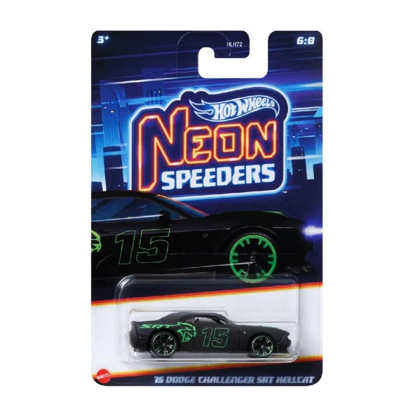 Hot Wheels Neon Yarışçılar Hlh72 - 15 Dodge Challenger Srt Hellcat Hrw80