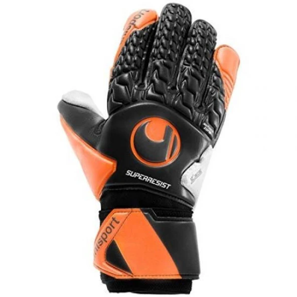 Uhlsport süper resist hn kaleci eldivenli erkek, siyah/fluo turuncu 101115801