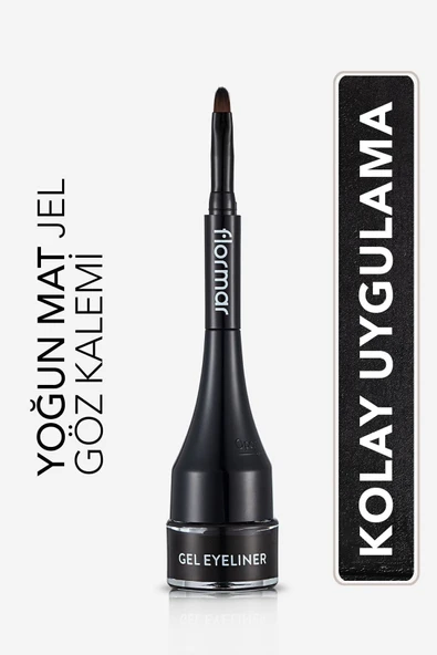 Özel Fırça Başlıklı Yoğun Pigmentli Mat Jel Eyeliner-gel Eyeliner-001 Gel Black-8690604591879 ürün görseli 1