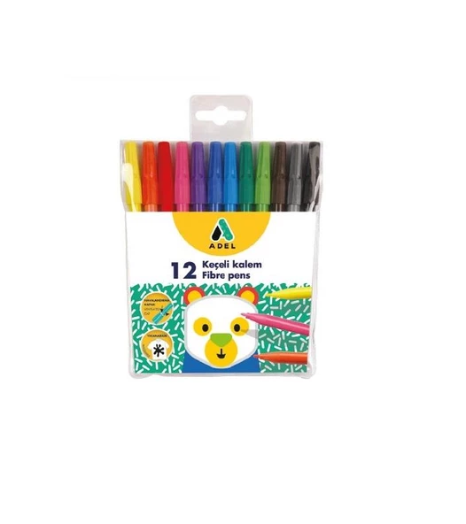 Adel Boyama Seti 12 Renk Pastel+Sulu+Kuru Boya+Keçeli Kalem - 5