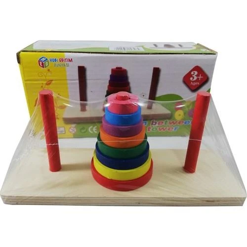 Hobi Hanoi Kulesi Ahşap Matematiksel Zeka Oyunu HED 531 - 4
