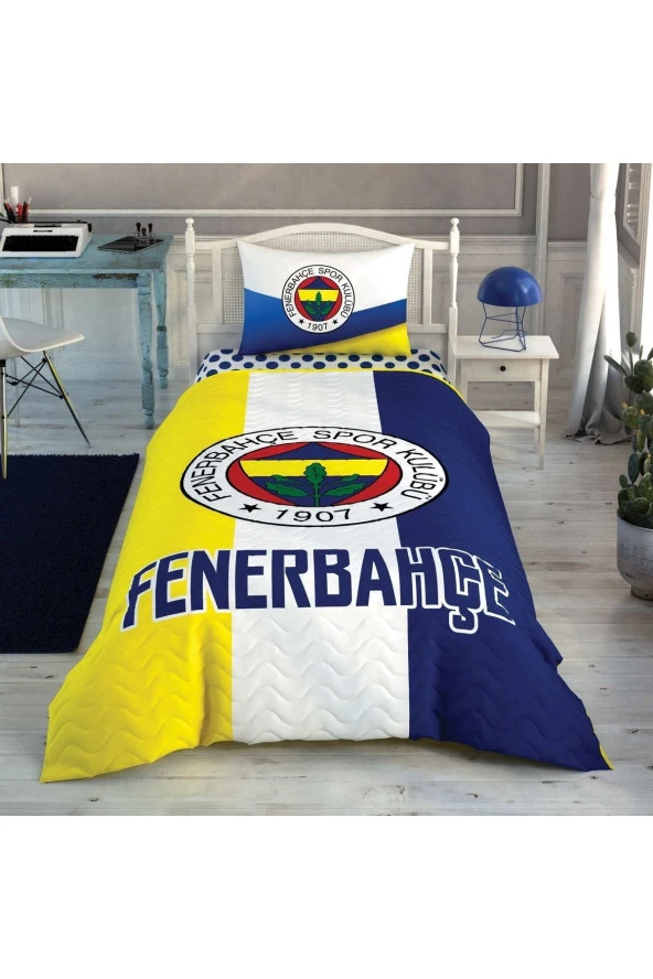 Taç Fenerbahçe Logo Tek Kişilik Pamuk Complete Set Yeni Model