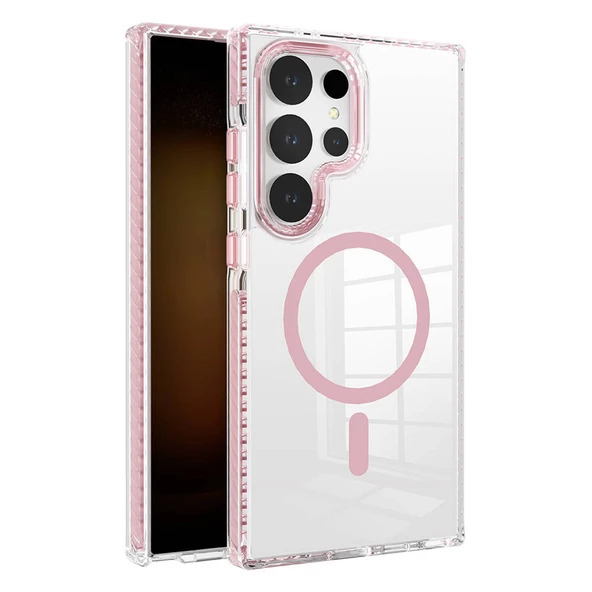 Samsung Galaxy S24 Ultra Kılıf Magsafe Şarj Özellikli Airbagli Takılabilir Askı Aparatlı Nana Kapak - 3