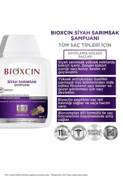 Bioxcin Şampuan Siyah Sarımsak 300 Ml