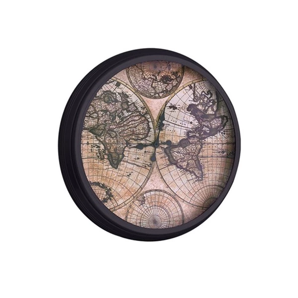 Duvar Saati Yuvarlak Siyah Çarksız ürün görseli