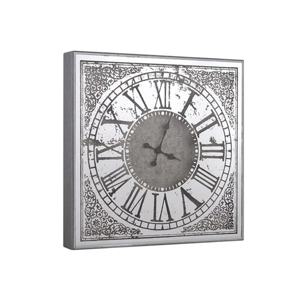 Duvar Saati Kare Gümüş Çarksız 3 ürün görseli