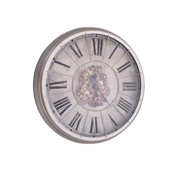 Duvar Saati Yuvarlak Gümüş Çarklı 3 ürün görseli