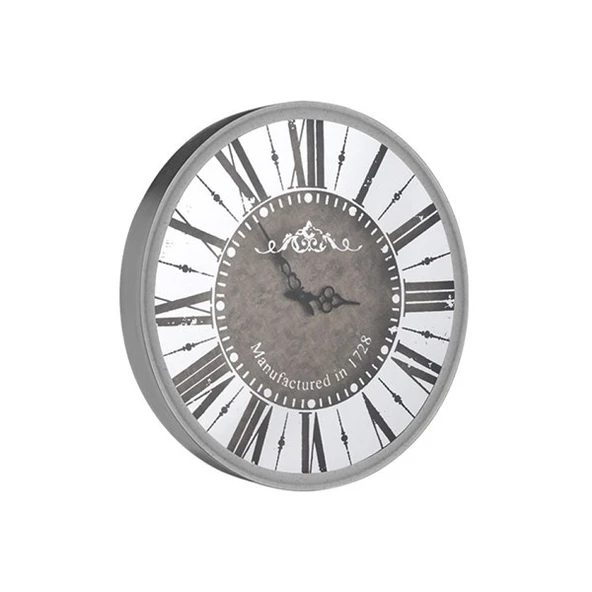 Duvar Saati Yuvarlak Gümüş Çarksız ürün görseli