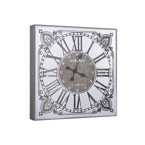 Duvar Saati Kare Gümüş Çarksız 4 ürün görseli