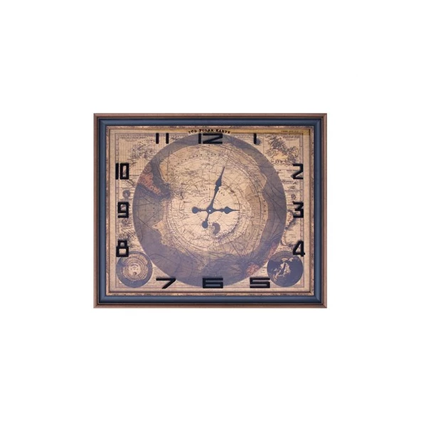 Haritalı Ahşap Saat ürün görseli
