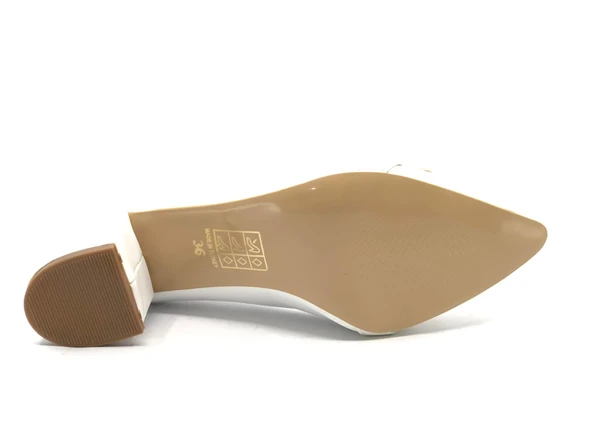 Feles Zincir Toka Detaylı Stiletto Kadın Topuklu Ayakkabı - 8