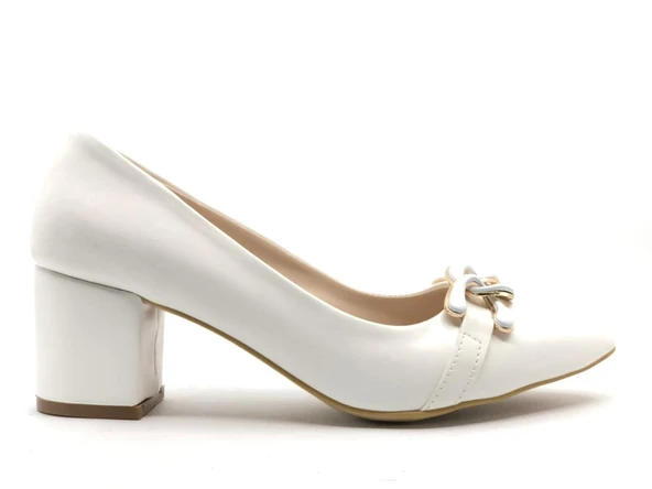 Feles Zincir Toka Detaylı Stiletto Kadın Topuklu Ayakkabı - 2