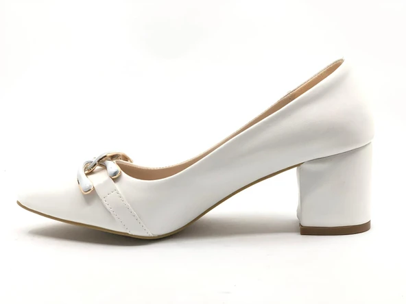 Feles Zincir Toka Detaylı Stiletto Kadın Topuklu Ayakkabı - 6