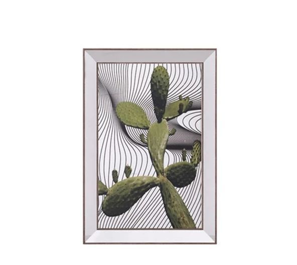 Kaktüs - Ayna Çerçeveli Tablo ürün görseli 1