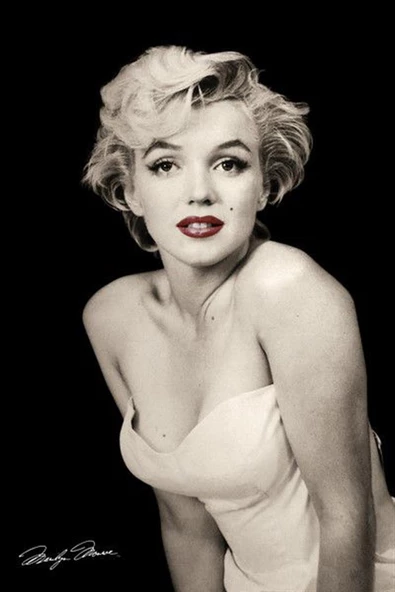 Kırmızı Rujlu Monroe - Kanvas Tablo