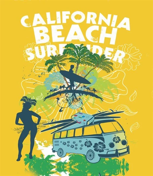 Kaliforniya Sörfçüleri - Kanvas Tablo ürün görseli