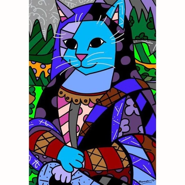 Mona Cat - Kanvas Tablo