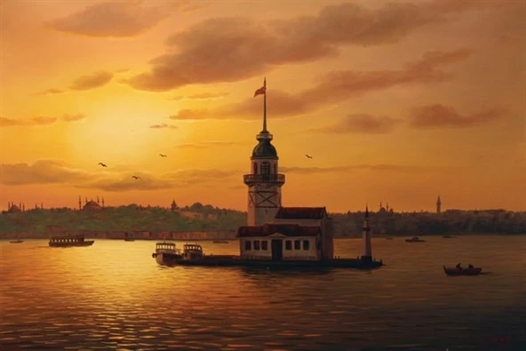 Üsküdar'da Akşamüstü - Kanvas Tablo ürün görseli