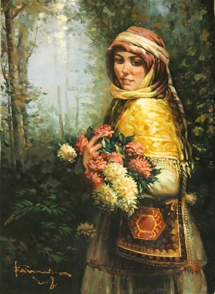 Köylü Kızı - Kanvas Tablo ürün görseli