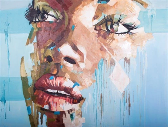 Soyut Esmer Kadın - Kanvas Tablo ürün görseli