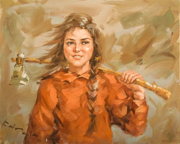 Oduncu Kız - Kanvas Tablo ürün görseli 1