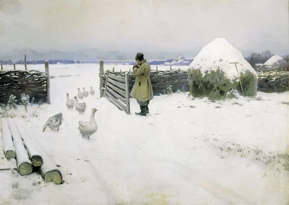 Eve Dönen Kazlar - Kanvas Tablo
