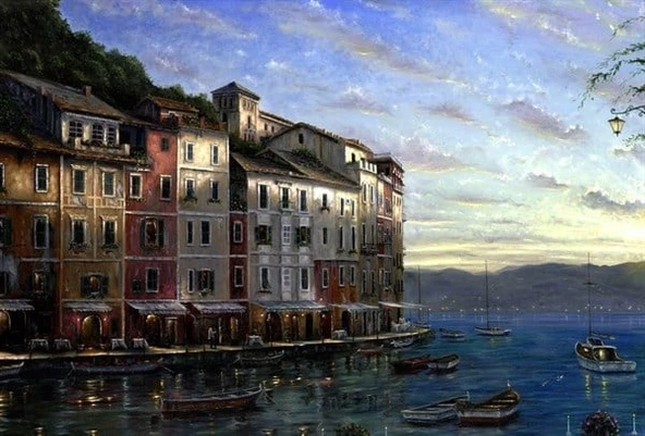 Şehre Gün Doğarken - Kanvas Tablo ürün görseli