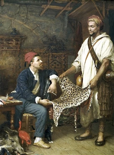 Cezayir'de Fransız Doğa Bilimci - Kanvas Tablo ürün görseli