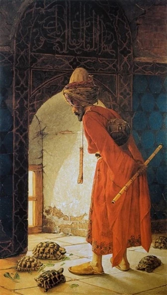 Kaplumbağa Terbiyecisi - Kanvas Tablo ürün görseli