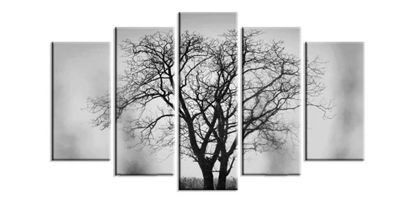 Kasvetli Ağaç - 5 Parçalı Kanvas Tablo ürün görseli