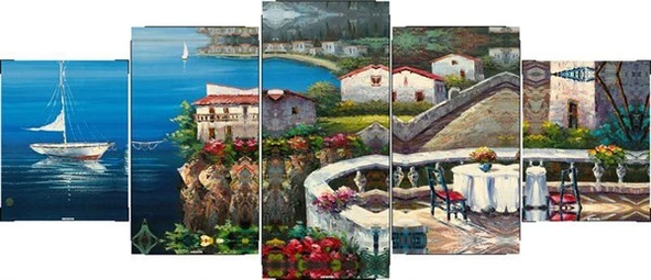 İtalya - 5 Parçalı Kanvas Tablo ürün görseli 1