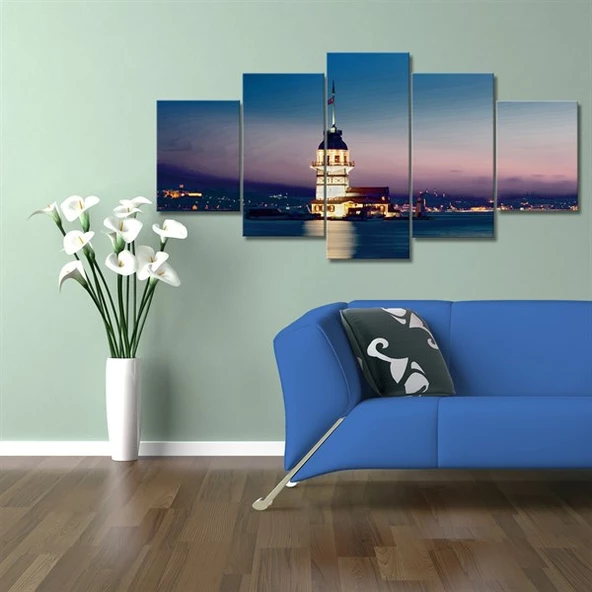 Kız Kulesi 5 Parçalı Kanvas Tablo ürün görseli