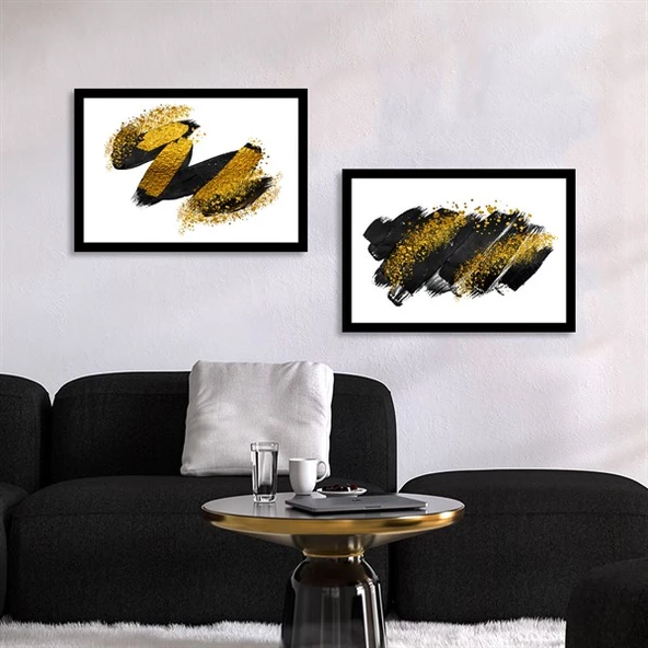 Gold Black Çerçeveli Poster Seti ürün görseli