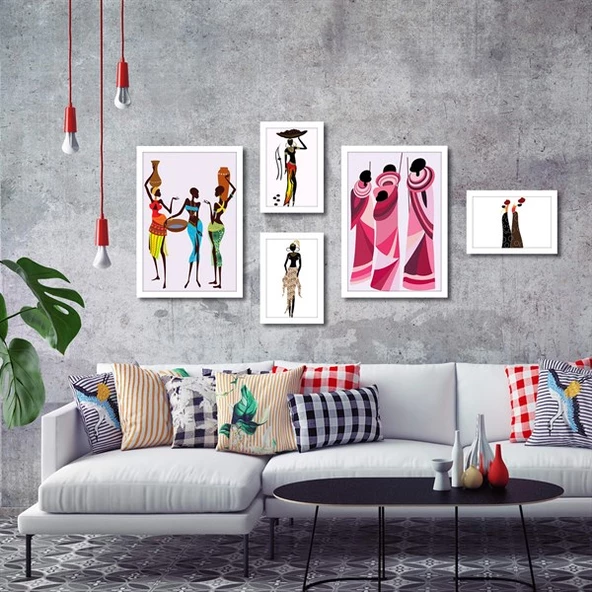 Modern Afrika Çerçeveli Poster Seti ürün görseli