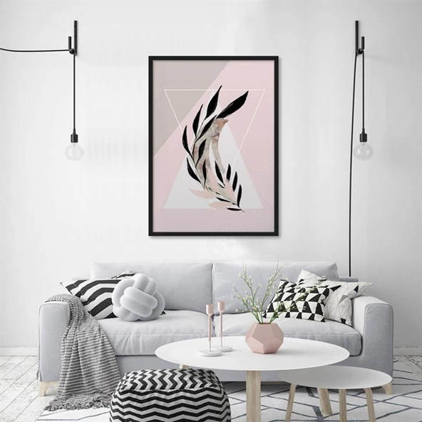 Pink Black Çerçeveli Poster ürün görseli 1